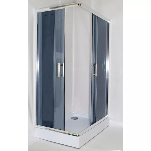 Душевой  уголок ZQ121G PARLY с поддоном, Цвет стекла: тонированное, Цвет профиля: Хром, Выбрать размер: 120х80, изображение 3