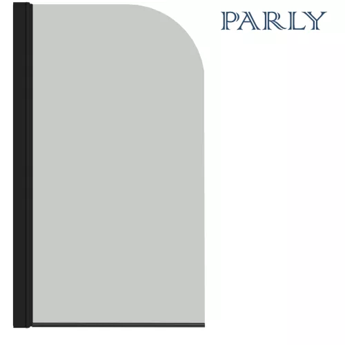 Шторка на ванну F04B  PARLY  распашная, Цвет стекла: прозрачное, Цвет профиля: Черный, Выбрать размер: 75, изображение 5