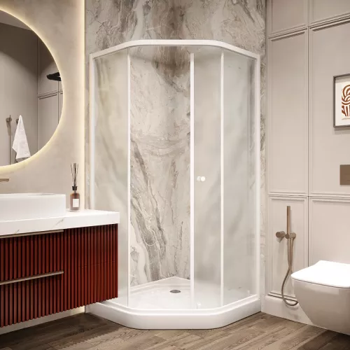 Душевой уголок ZEР91FR  PARLY с поддоном (90х90х197), изображение 2