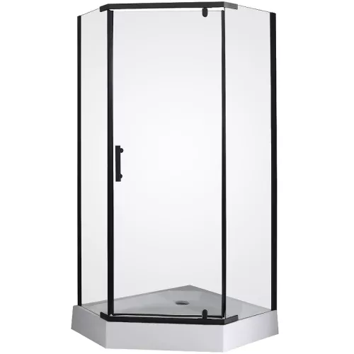 Душевой  уголок ZPE911BE  PARLY с поддоном, Цвет стекла: прозрачное, Цвет профиля: Черный, Выбрать размер: 90х90, изображение 3