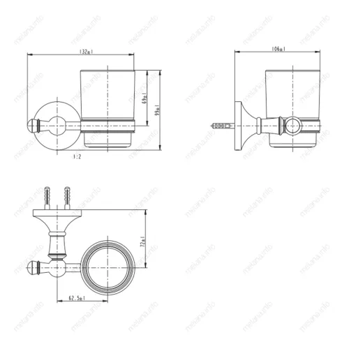Стакан подвесной MELANA золото MLN-821010, изображение 2
