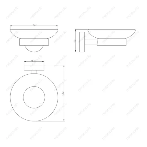 Мыльница стеклянная MELANA сатин хром MLN-867010-1, изображение 2