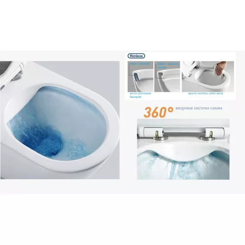 Унитаз Ceruttispa ORLTER CT9867  напольный безободковый белый, Выбрать цвет: Белый, изображение 6