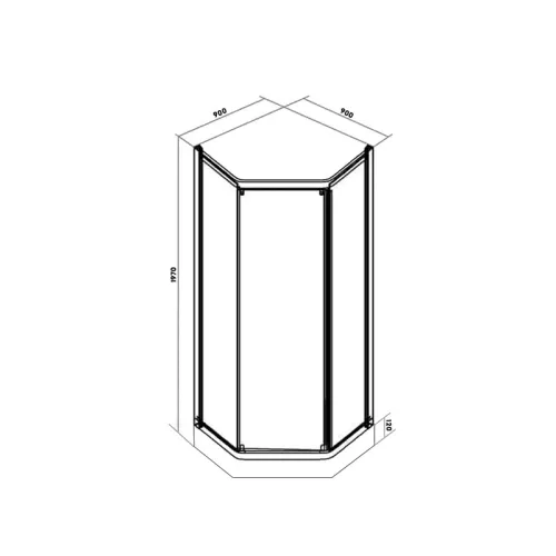 Душевой  уголок ZEP91  PARLY с поддоном (90х90х197), Цвет стекла: прозрачное, Цвет профиля: Белый, Выбрать размер: 90х90, изображение 5