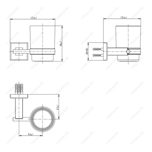 Стакан подвесной MELANA сатин хром MLN-862010, изображение 2
