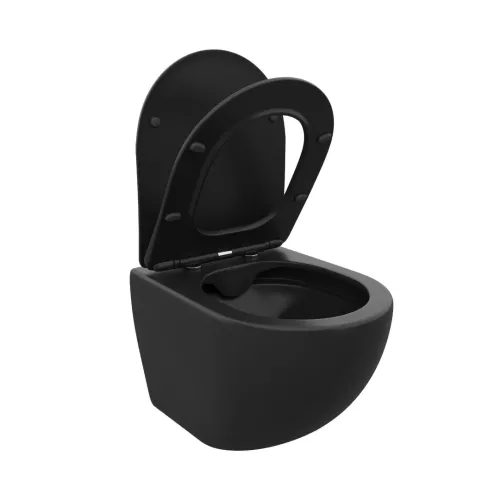 Унитаз Ceruttispa SELLA Aria MB CT9160 подвесной безободковый черный матовый, изображение 7