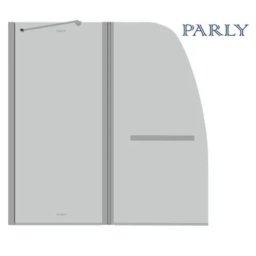 Шторка на ванну  F03 PARLY, Цвет стекла: прозрачное, Цвет профиля: Хром, Выбрать размер: 120, изображение 5