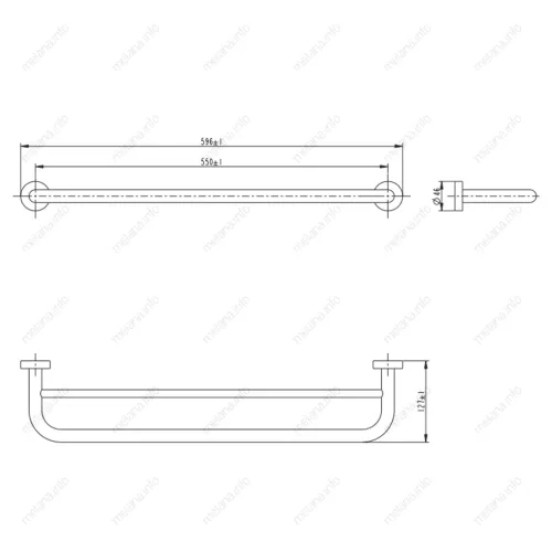 Двойная штанга для полотенец MELANA сатин хром MLN-866002, изображение 2
