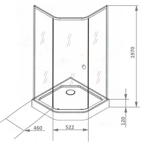 Душевой уголок ZEР91FR  PARLY с поддоном (90х90х197), изображение 7