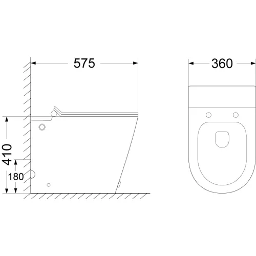 Унитаз Cerutti SPA CT7267 ARGENTERA Pulse приставной с функцией импульсного смыва, изображение 6