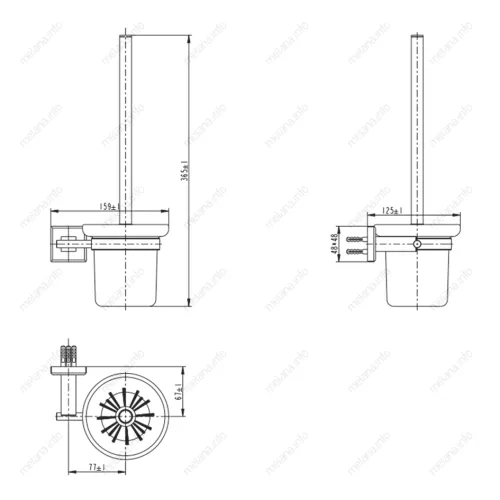 Ершик для унитаза подвесной MELANA сатин хром MLN-862006, изображение 2