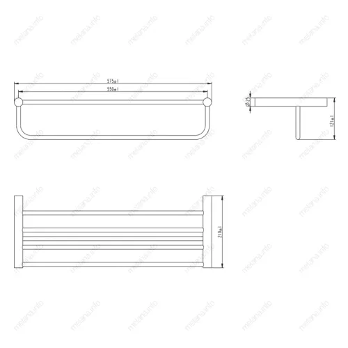 Полка для полотенец MELANA сатин хром MLN-865003, изображение 2