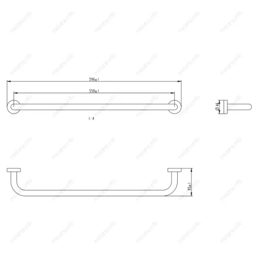Штанга для полотенец MELANA сатин хром MLN-866001, изображение 2