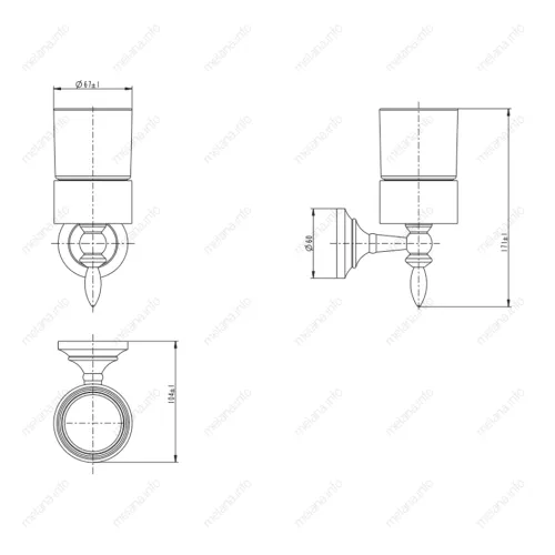 Стакан подвесной MELANA хром+золото MLN-820010, изображение 2