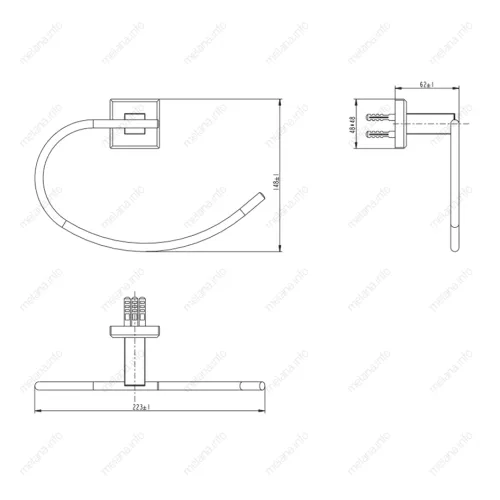 Держатель для полотенца MELANA сатин хром MLN-862009, изображение 2