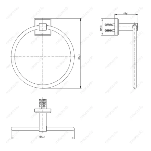 Держатель для полотенца MELANA сатин хром MLN-862009-1, изображение 2