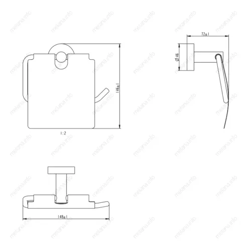 Держатель туалетной бумаги MELANA сатин хром MLN-867007, изображение 2