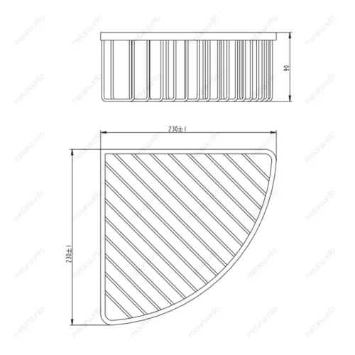 Полка металлическая одинарная MELANA AISI 304 сатин хром MLN-SYS5002, изображение 2