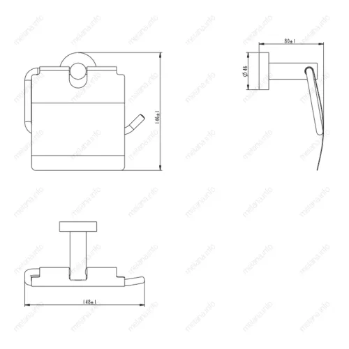 Держатель туалетной бумаги MELANA сатин хром MLN-866007, изображение 2