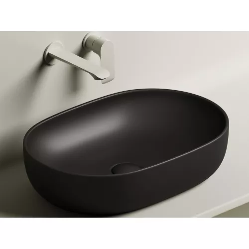 Умывальник чаша Ceramica Nova накладная овальная (цвет Черный Матовый) Element 600*415*135мм, Выбрать цвет: Черный, изображение 3