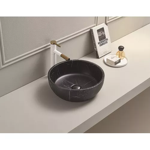 Раковина для ванной накладная круглая CeramaLux C1111, изображение 2