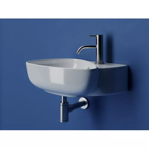 Раковина подвесная Ceramica Nova с отверстием под смеситель, с системой слива- перелива, 495*350*155, цвет белый, изображение 2