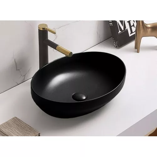 Раковина для ванной CeramaLux 78590B, Выбрать цвет: Чёрный, изображение 2