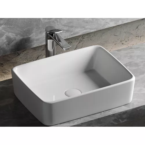 Умывальник чаша Ceramica Nova накладная прямоугольная Element 480*370*130мм, изображение 2