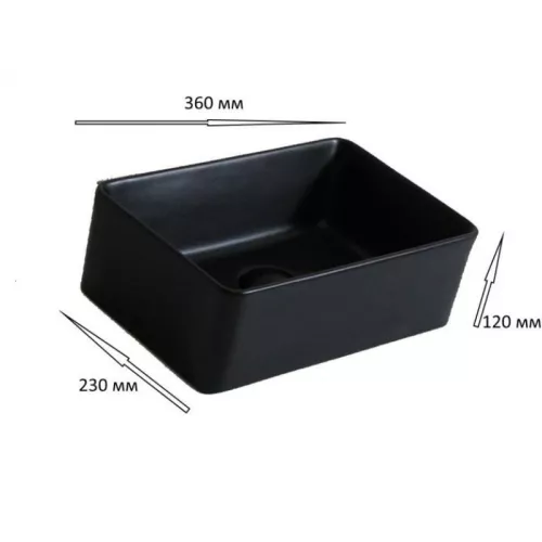 Раковина Ceramalux 6230МВ, Выбрать цвет: Черный, изображение 4