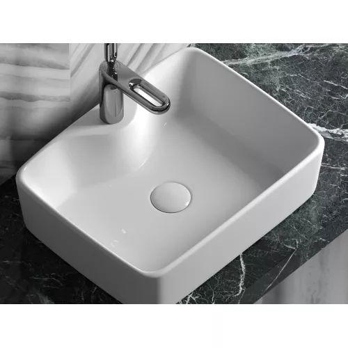 Умывальник чаша Ceramica Nova накладная прямоугольная Element 480*370*130мм, изображение 2