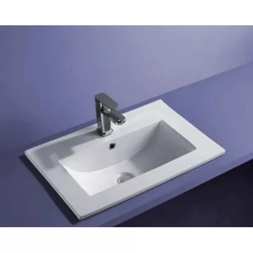 Раковина врезная прямоугольная CeramaLux YJ-803, Выбрать размер: 50, изображение 2
