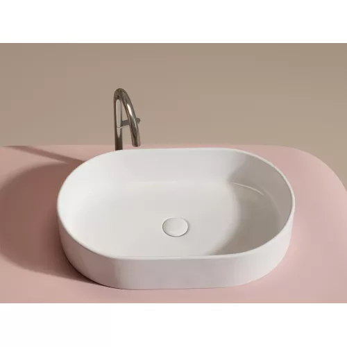 Умывальник чаша Ceramica Nova накладная овальная Element 608*385*122мм, Выбрать цвет: Белый