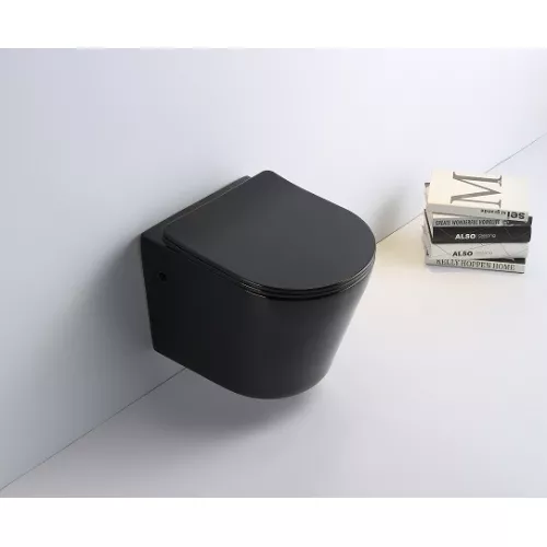 Унитаз подвесной CeramaLux B2330, Выбрать цвет: Черный глянцевый