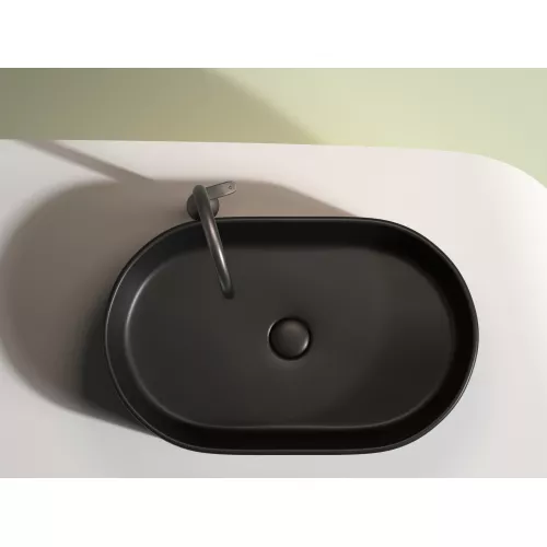 Умывальник чаша Ceramica Nova накладная овальная (цвет Черный Матовый) Element 608*385*122мм, Выбрать цвет: Черный, изображение 3