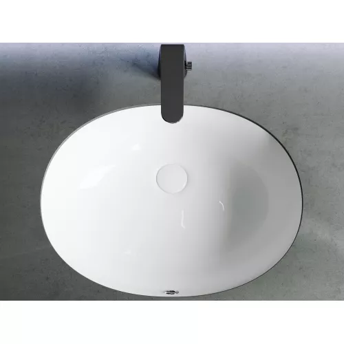 Умывальник Ceramica Nova овальный встраиваемый под столешницу Element 560*420*195мм, с крепежом и шаблоном для установки, Ширина , в см: 56, изображение 3