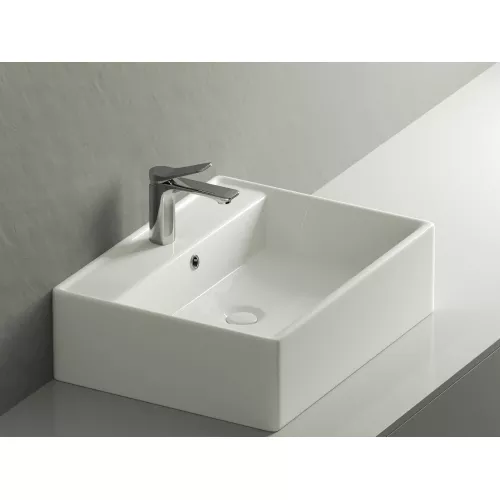 Умывальник чаша Ceramica Nova накладная прямоугольная Element 590*450*160мм, Ширина , в см: 59, изображение 4