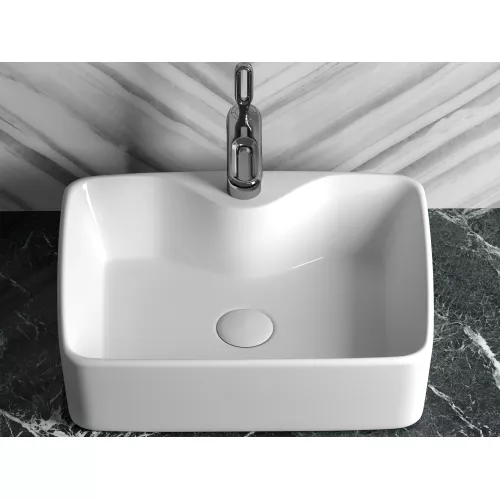 Умывальник чаша Ceramica Nova накладная прямоугольная Element 480*370*130мм, изображение 3