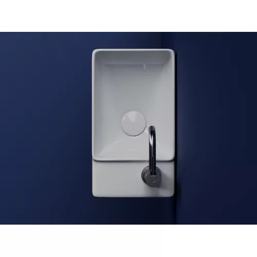 Ceramica Nova Умывальник подвесной прямоугольный (чаша слева, отверстие под смеситель справа) Element 395*220*125мм, Выбрать цвет: Белый, Ориентация: правая, изображение 2