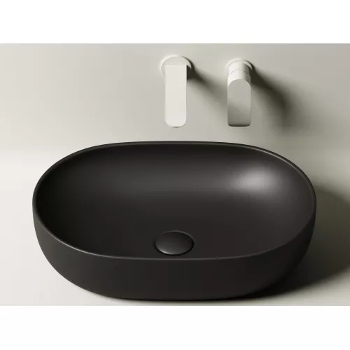 Умывальник чаша Ceramica Nova накладная овальная (цвет Черный Матовый) Element 600*415*135мм, Выбрать цвет: Черный, изображение 2