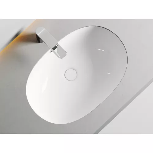 Умывальник Ceramica Nova овальный встраиваемый под столешницу Element 565*385*210мм, с крепежом и шаблоном для установки, изображение 3