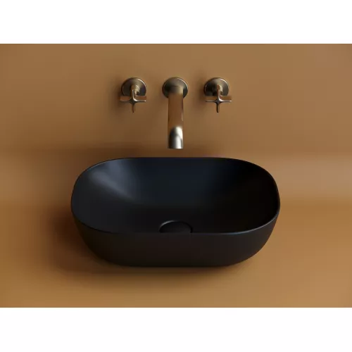 Умывальник чаша Ceramica Nova накладная прямоугольная (цвет Черный Матовый) Element 455*325*135мм, Выбрать цвет: Черный, изображение 2