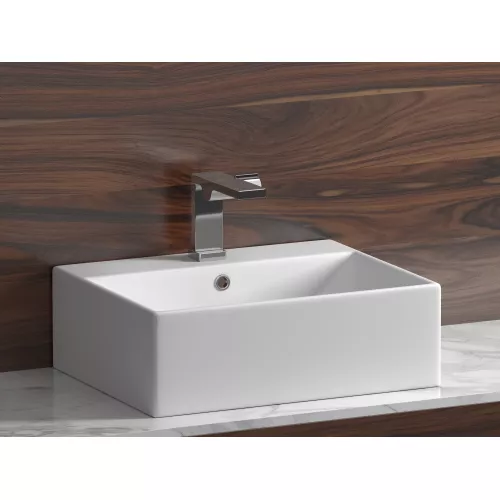 Умывальник чаша Ceramica Nova накладная прямоугольная Element 500*410*160мм, Ширина , в см: 50, изображение 3