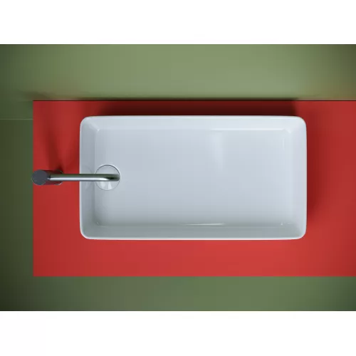 Ceramica Nova Раковина накладная со смещенным сливом, с возможностью установки на столешницу под стиральную машину, 620*340*110, цвет белый, изображение 2