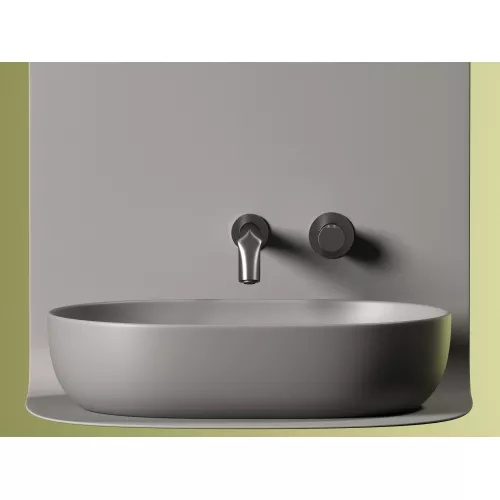 Умывальник чаша Ceramica Nova накладная овальная (цвет Антрацит Матовый) Element 600*415*135мм, Выбрать цвет: Серый, изображение 3