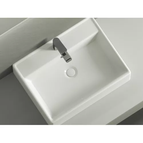 Умывальник чаша Ceramica Nova накладная прямоугольная Element 590*450*160мм, Ширина , в см: 59, изображение 5