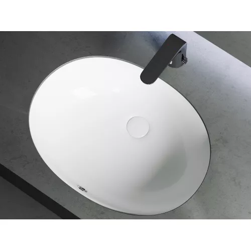 Умывальник Ceramica Nova овальный встраиваемый под столешницу Element 560*420*195мм, с крепежом и шаблоном для установки, Ширина , в см: 56, изображение 4