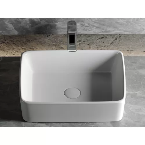 Умывальник чаша Ceramica Nova накладная прямоугольная Element 480*370*130мм, изображение 4