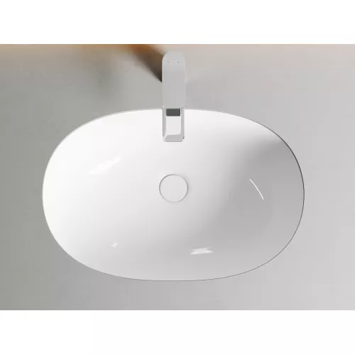 Умывальник Ceramica Nova овальный встраиваемый под столешницу Element 565*385*210мм, с крепежом и шаблоном для установки, изображение 4