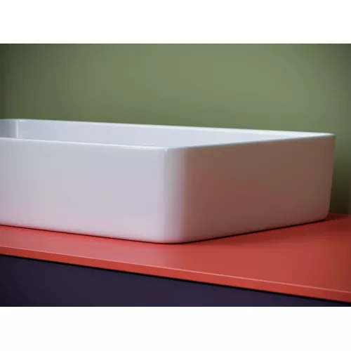 Ceramica Nova Раковина накладная со смещенным сливом, с возможностью установки на столешницу под стиральную машину, 620*340*110, цвет белый, изображение 3