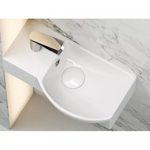 Умывальник Ceramica Nova CN6039 L/R подвесной прямоугольный  с крепежом  Element 400*220*120мм, Ориентация: правая, изображение 4